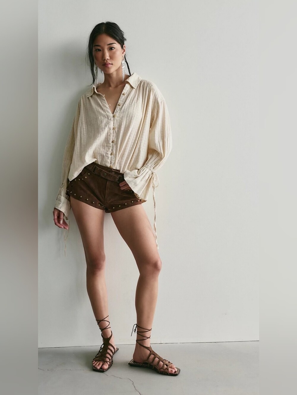 We The Free The Cool Kid Shorts Micro en Daim in Chocolat Rasé